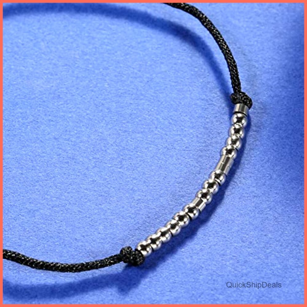 Adjustable Morse Code Bracelet Stainless Steel Be… - image 3